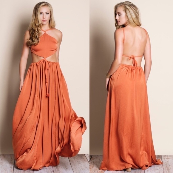 NEW Cutout Soft Flow Maxi Dress - Picture 1 of 3